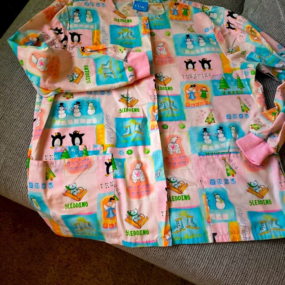 Women's L long sleeve winter scrub top